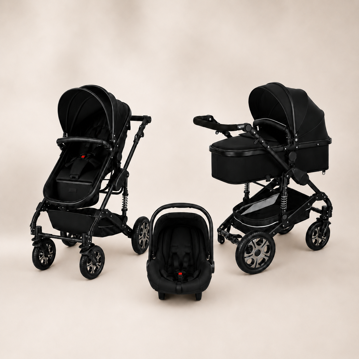 Luxe 3-in-1 Kinderwagen Zwart
